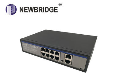 30 Watt Output  Industrial Network Switch 10 POE 10/100/1000Mbps Ports 2 Uplink Port